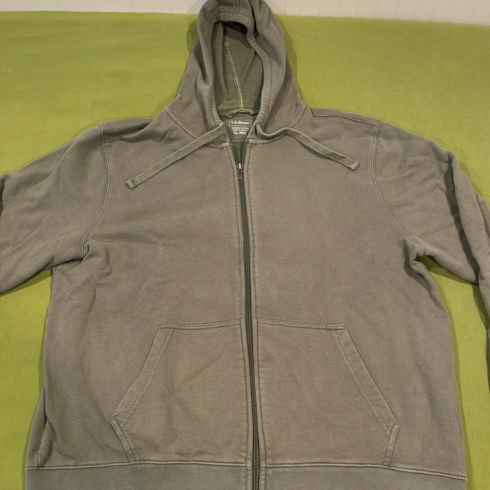 L.L. Bean zippered hoodie.  Olive Green.